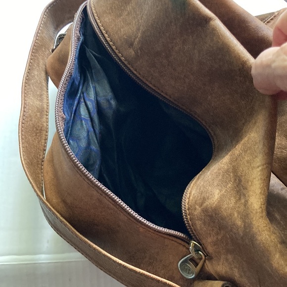 Vintage Marco Valentino backpack dark tan leather bag main image 5